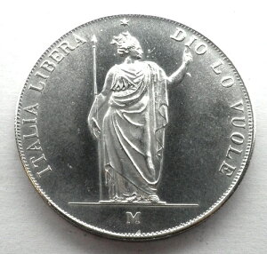 �C�^���A 5���� 1848�N�� �͑��i 37.5mm 23g �⃁�b�L CuNi �� BB1
