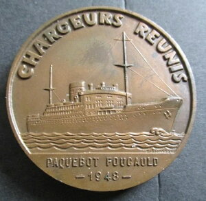 1948 �N �t�����X�C�^��� Chargeurs Reunis Paquebot Foucauld 50mm �����_��