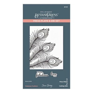 Spellbinders BetterPress �v���X�v���[�g���_�C�Z�b�g�iDawn Bibby���j-Fabulous Feathers
