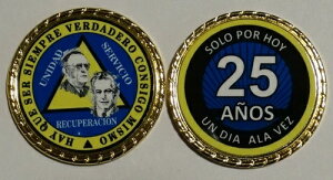 Alcoholicos Anonimos Sobriedad Medalla Bill and Bob 25 Anos �R�C�� �`�b�v 1 3/4 �C���`
