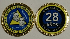 Alcoholicos Anonimos Sobriedad Medalla Bill and Bob 28 Anos �R�C�� �`�b�v 1 3/4 �C���`