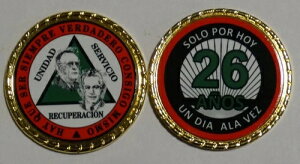 Alcoholicos Anonimos Sobriedad Medalla Bill and Bob 26 Anos �R�C�� �`�b�v 1 3/4 �C���`