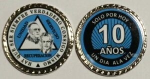 Alcoholicos Anonimos Sobriedad Medalla Bill and Bob 10 Anos �R�C�� �`�b�v 1 3/4 �C���`