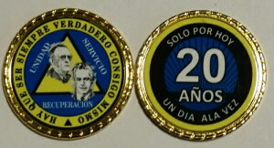 Alcoholicos Anonimos Sobriedad Medalla Bill and Bob 20 Anos �R�C�� �`�b�v 1 3/4 �C���`