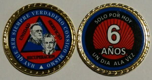 Alcoholicos Anonimos Sobriedad Medalla Bill and Bob 6 Anos �R�C�� �`�b�v 1 3/4 �C���`