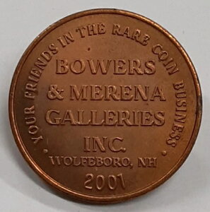 2001�N Bowers & Merena Galleries �L�O�g�[�N���i���o�e�B�L���b�v�Z���g�f�U�C���jUNC