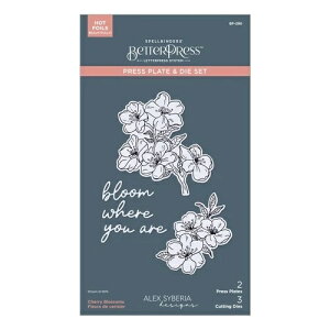 Spellbinders BetterPress �v���[�g���_�C By Alex Syberia Designs-Cherry Blossoms�ASp