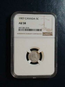 1907 �N�J�i�_ 5 �Z���g NGC AU58 ���ǂ����t�̃V���o�[ 5C �R�C�� �������w��!