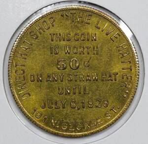 1929�N �_�C���N�g�n�b�g�V���b�v �U�E���C�u�n�b�^�[ G/F 50�Z���g �X���X�e�B�J �K�^�g�[�N��