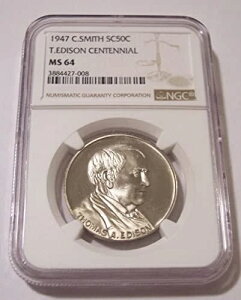 1947 C Smith ������50�Z���g���_�� �g�[�}�X�E�G�W�\�����a100���N�L�O MS64 NGC