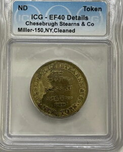 1850 �N��̃j���[���[�N Chesebrough Stearns & Co. �A���Ǝ҃g�[�N�� M-NY-156 ICG EF40 Det.