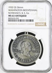 1932�N���_�� - �W���[�W�E���V���g�����a200�N�L�O�A�č����AMS63 NGC - �V�����[�u�g�[�N��