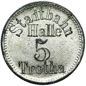 �h�C�c�鍑 - �g�[�N���X�^���v - HALLE - ���C�g���[���g���� 5 Pfennig Trotha