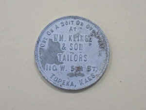�X�[�c�܂��̓I�[�o�[�R�[�g��2�h���Ŏg����WM Klinge & Sons Tailors Topeka KS�g�[�N��