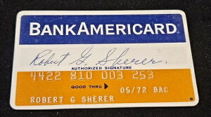 BankAmericard Indiana �N���W�b�g�J�[�h ~ �L������ 1972 ~ �݌ɔԍ� cb905