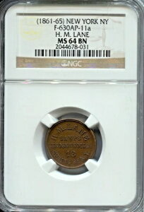 CWSC - H.M. LANE - F 630 AP - 11a - �j���[���[�N�A�j���[���[�N - NGC MS 64 BN - EC 8212