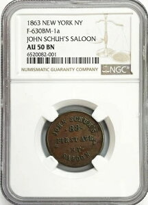 1863�N John Schuh's Saloon �j���[���[�N�B�j���[���[�N�B�}�[�`�����g NGC �� UNC 50 BN-