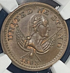 1863�N �j���[���[�N NY �u���A�X�E�u���U�[�Y �p�C�x�[�J�[�Y �g�[�N�� F-630L-18b NGC MS UNC �ڍ�