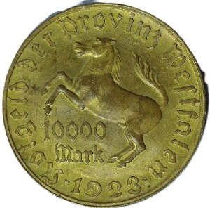 1923 ���C�}�[�����a�� 10,000 �}���N - �t�H���E�V���^�C�� - �E�F�X�g�t�@���A 44.1 mm - EC 8105