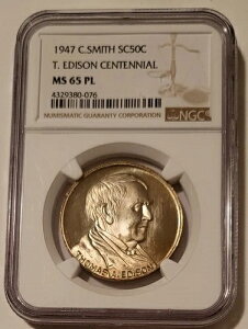 1947 C Smith ������50�Z���g���_�� �g�[�}�X�E�G�W�\�����a100���N MS65 PL NGC