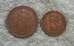 C23. #1. �I�[�X�g�����A 1857�N �f�՗p�y�j�[���n�[�t�y�j�[�g�[�N�� - �z���E�F�C����