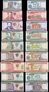 ���U���r�[�N 9�Z�b�g�A500�`500000���e�B�J�C 1991 1993 2003�AUNC�AP-134�`P-142