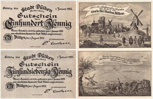 Duelken 75-100 Pfennig 2 �s�[�X Notgeld �Z�b�g�A1920�AMehl #294.1�AUNC