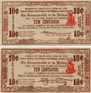 �t�B���s�� S642 S643 �y�A 10 �Z���^�{�X �l�O���X 1942 ���� WW2 �}�l�[ UNC