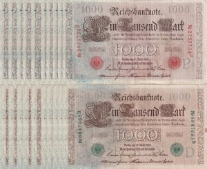 �h�C�c SET 2x ���b�g 5= 10 PCS 1000 Mark 1910 �O���[��+���b�h�V�[�� P 44 45 �t�@�C���T�[�L�����[�g