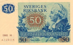 �X�E�F�[�f�� 50�N���[�i 1981�N H UNC���� P-53c �v���t�B�b�N�XA ����