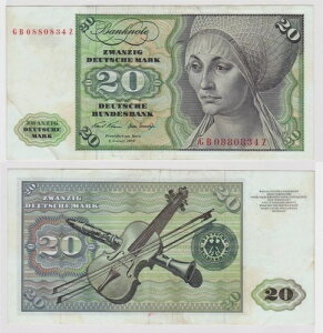 T148154 ���� 20 DM �h�C�c�}���N Ro. 271a note 2. 1970�N1�� KN GB 0880834-