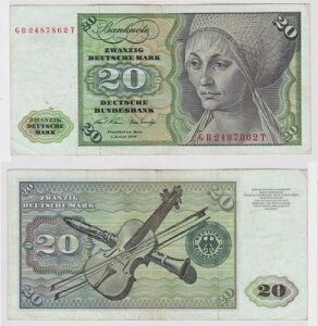 T147674 ���� 20 DM �h�C�c�}���N Ro. 271a note 2. 1970�N1�� KN GB 2487862-