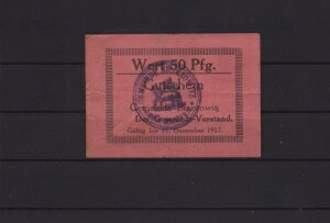 [21327] - �ً}���� BRZEZOWITZ�i���݂�Brzozowice�j�A�����́A50 Pf�A-31.12.1917�A-