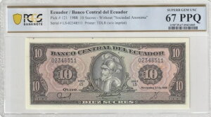 �G�N�A�h�� 1988�N 10�X�N�� PCGS�F�莆�� UNC 67 PPQ �s�b�N121