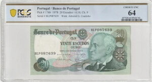�|���g�K�� 1978 20 �G�X�N�[�h�F�� PCGS ���� UNC 64 �s�b�N 176b