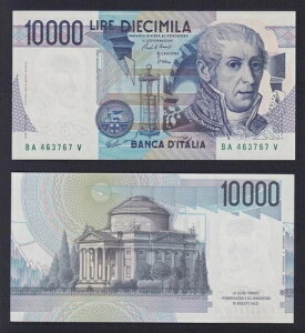 �C�^���A 10000 LIRE Volta 1984 P.-112a �o���A���g �O���[���i���o�[ FDS/UNC