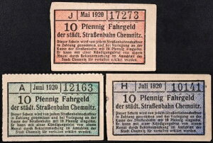 �P���j�b�c 1920 ���A�uStrassenbahn (�X�g���[�g�J�[/�g�����[)���S�Z�b�g Notgeld-�v