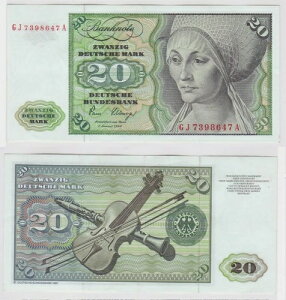 T147197 ���� 20 DM �h�C�c�}���N Ro. 287a note 2. 1980�N1�� KN GJ 7398647-