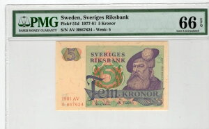 �X�E�F�[�f�� 1981�N 5�N���[�i �F��PMG���� UNC 66 EPQ Pick 51d