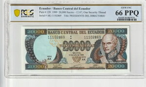 �G�N�A�h�� 1999�N 20,000�X�N�� PCGS�F�莆�� UNC 66 PPQ �s�b�N129
