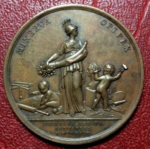 LUD. XV. MINERVA OPIFEX 1749 �f�����B���B�G�ɂ��|�p�i����ѐ����i�ی�M��