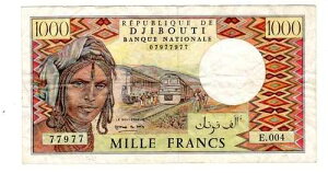 DJIBOUTI �r���b�g 1000 �t�����N�X ND 1991 P37 ���[�_�[ 77977 ������s ��ԗǍD-
