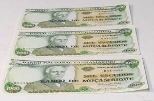 3 �A�� Banco De Mocambique 1000 Eucudos