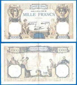 �t�����X 1000�t���� 1940�N C??eres & Mercure Serie G ���[���b�p �L���O�T�C�Y �������� ���E����