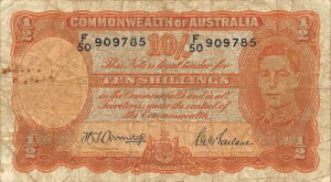 �I�[�X�g�����A 10 /- ND�B1942 P 25b �V���[�Y F/50 ���ʎ��� JWUS