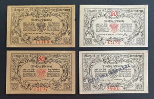 4���̌Â������A�ً}�p�����FN?renberg / Insko Poland - 4 x 50 Pfennig�A1921�N�ȍ~
