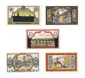 �h�C�c ZEULENRODA 5x25 PFENNIG 1921 UNC �ً}���ANotgeld�B 3C5.1