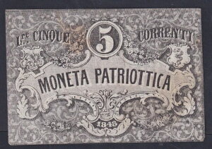 �C�^���A�A1848 �N���l�[�^ �p�g���I�e�B�J �x�l�`�A 5 ��������