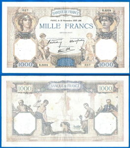 �t�����X 1000�t���� 1939�N �O���[�g���� Ceres Mercure Europe Frcs �������� ���E����