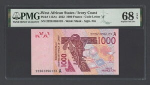 ���A�t���J���� / �R�[�g�W�{���[�� 1000�t���� 2022 P115Av UNC�O���[�h68�g�b�v�|�b�v